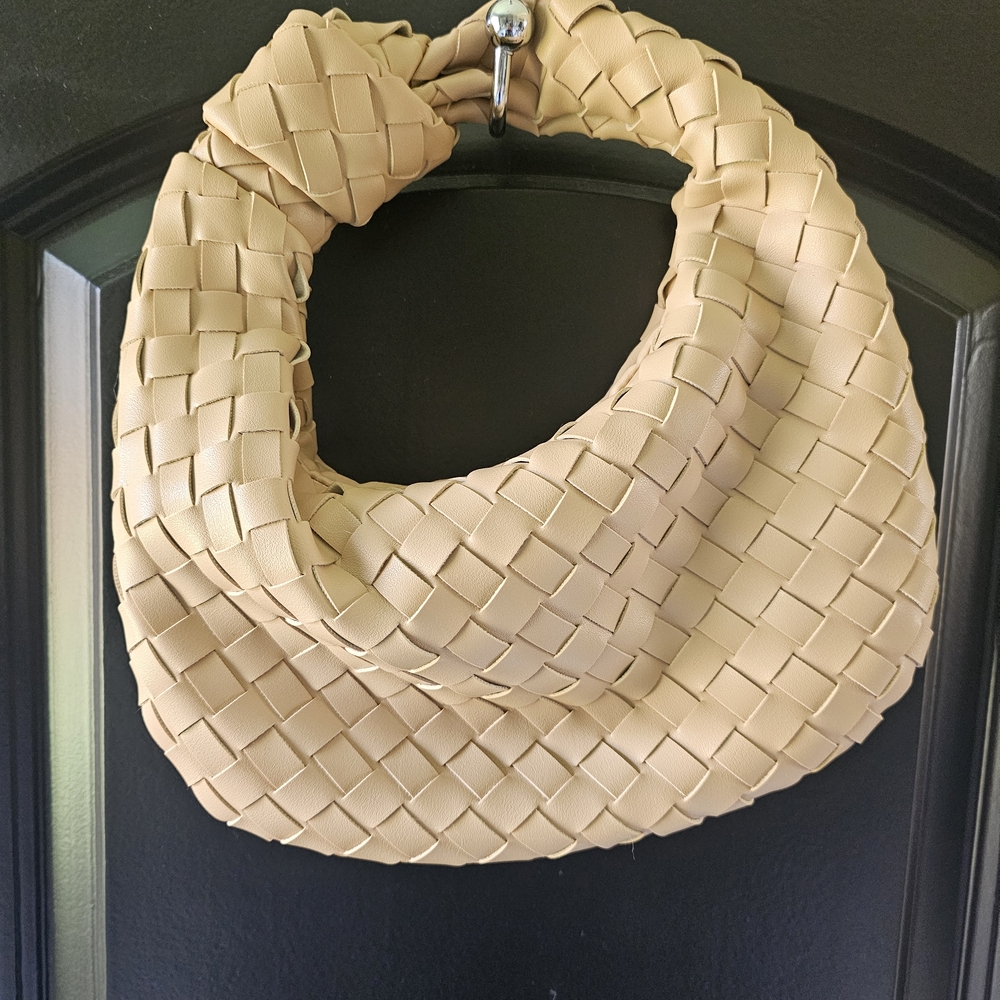 Urban Expressions Beige Woven Handbag